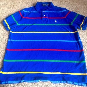Polo by Ralph Lauren Blue and Red Striped Polo Shirt